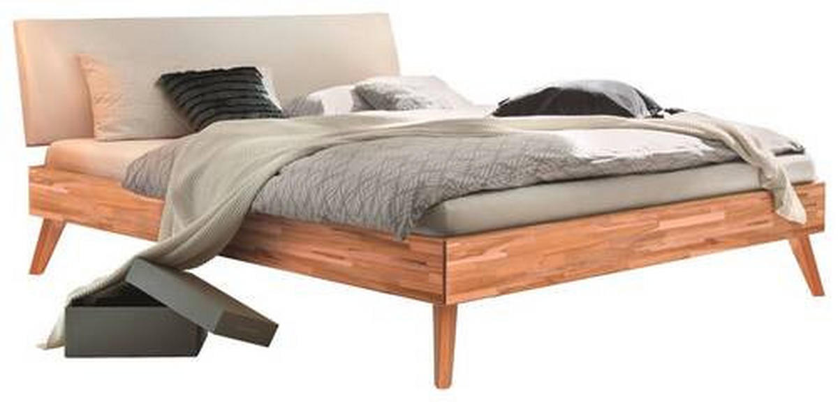 BETT 160/200 cm  in Kernbuche  - Buchefarben/Kernbuche, Design, Holz (160/200cm) - Hasena