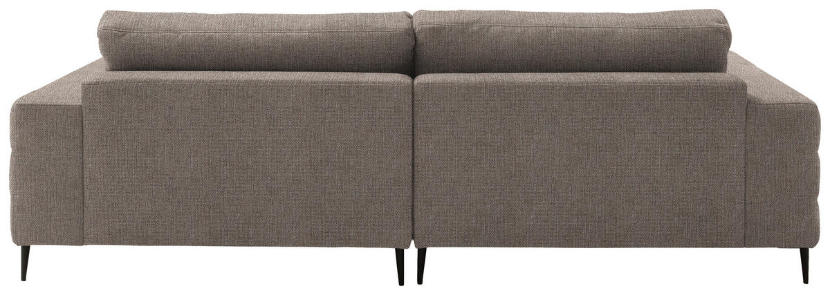 ECKSOFA in Flachgewebe Taupe  - Taupe/Schwarz, Design, Textil/Metall (253/177cm) - Dieter Knoll