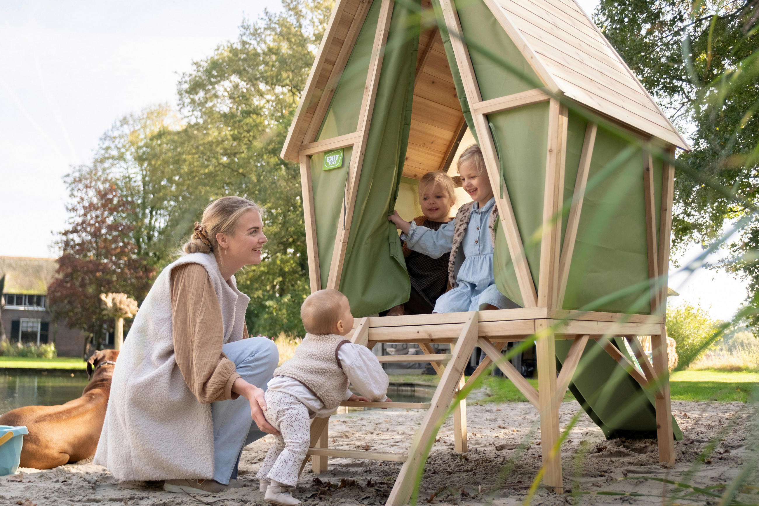 SPIELHAUS  - KONVENTIONELL, Holz/Kunststoff (226/124/219cm) - EXIT Toys