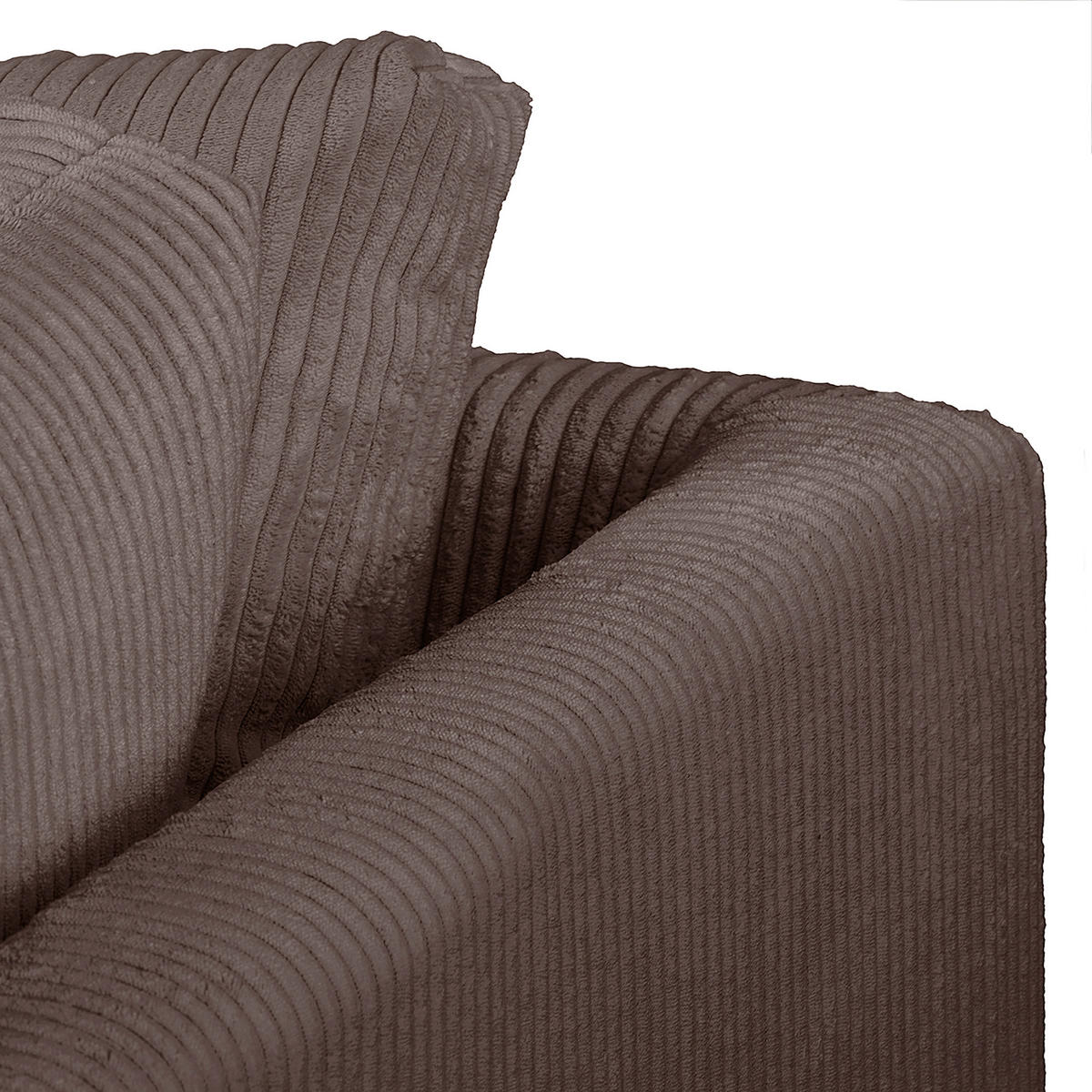 ECKSOFA inkl. Hocker Ariella Braun Cord  - Naturfarben/Braun, Design, Holz/Textil (231/161cm) - Livetastic