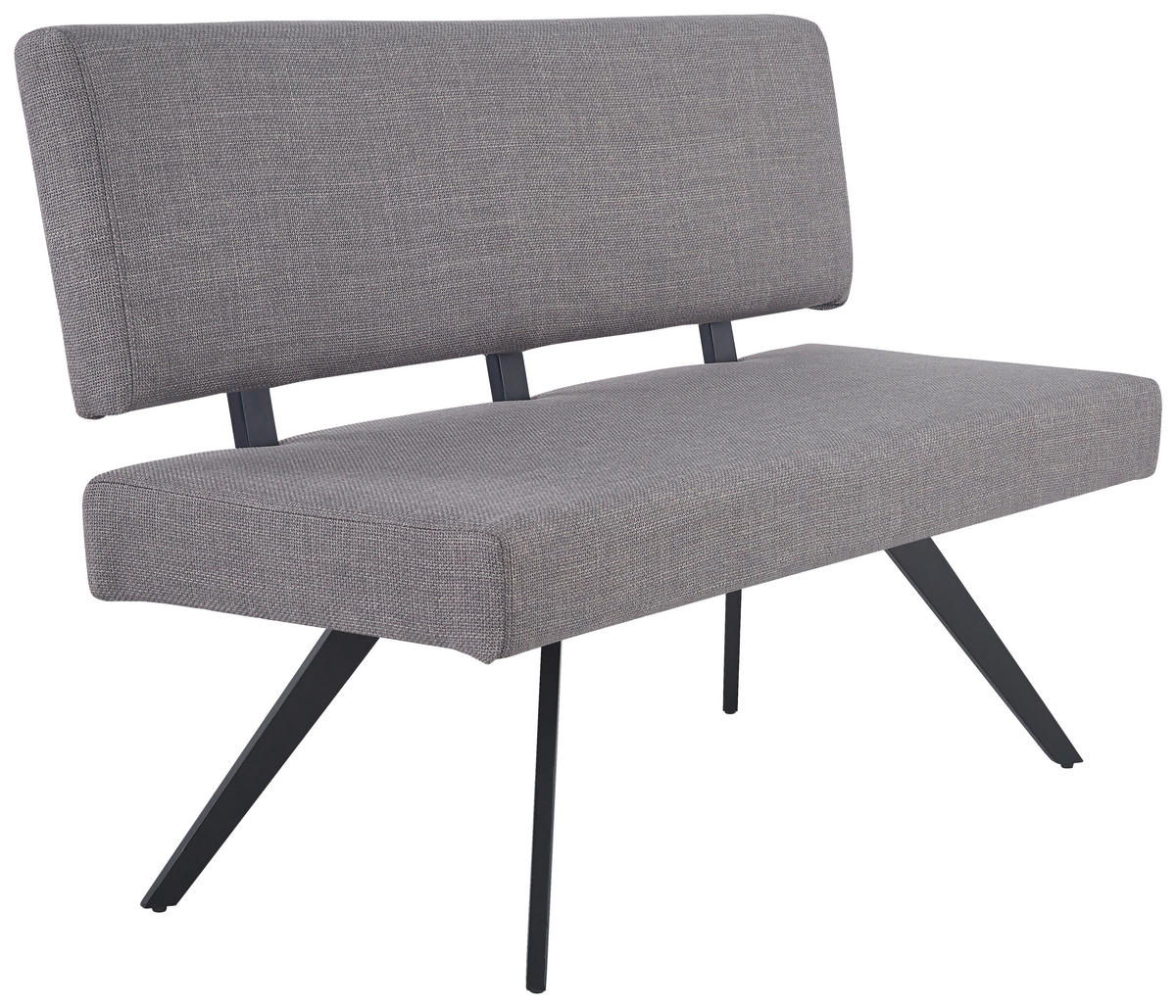 SITZBANK in Metall, Textil Hellgrau  - Hellgrau/Schwarz, KONVENTIONELL, Textil/Metall (140/90/62cm) - MID.YOU