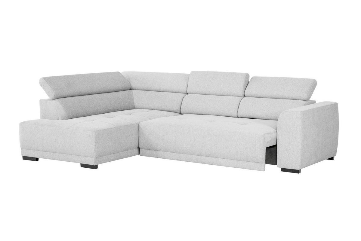 ECKSOFA in Struktur Silberfarben  - Silberfarben/Schwarz, Design, Kunststoff/Textil (205/284cm) - MID.YOU