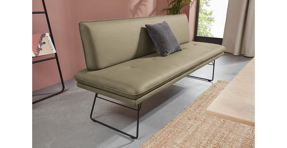 SITZBANK in Metall, Textil Grün, Schwarz  - Schwarz/Grün, Design, Textil/Metall (195/87/65cm) - Dieter Knoll
