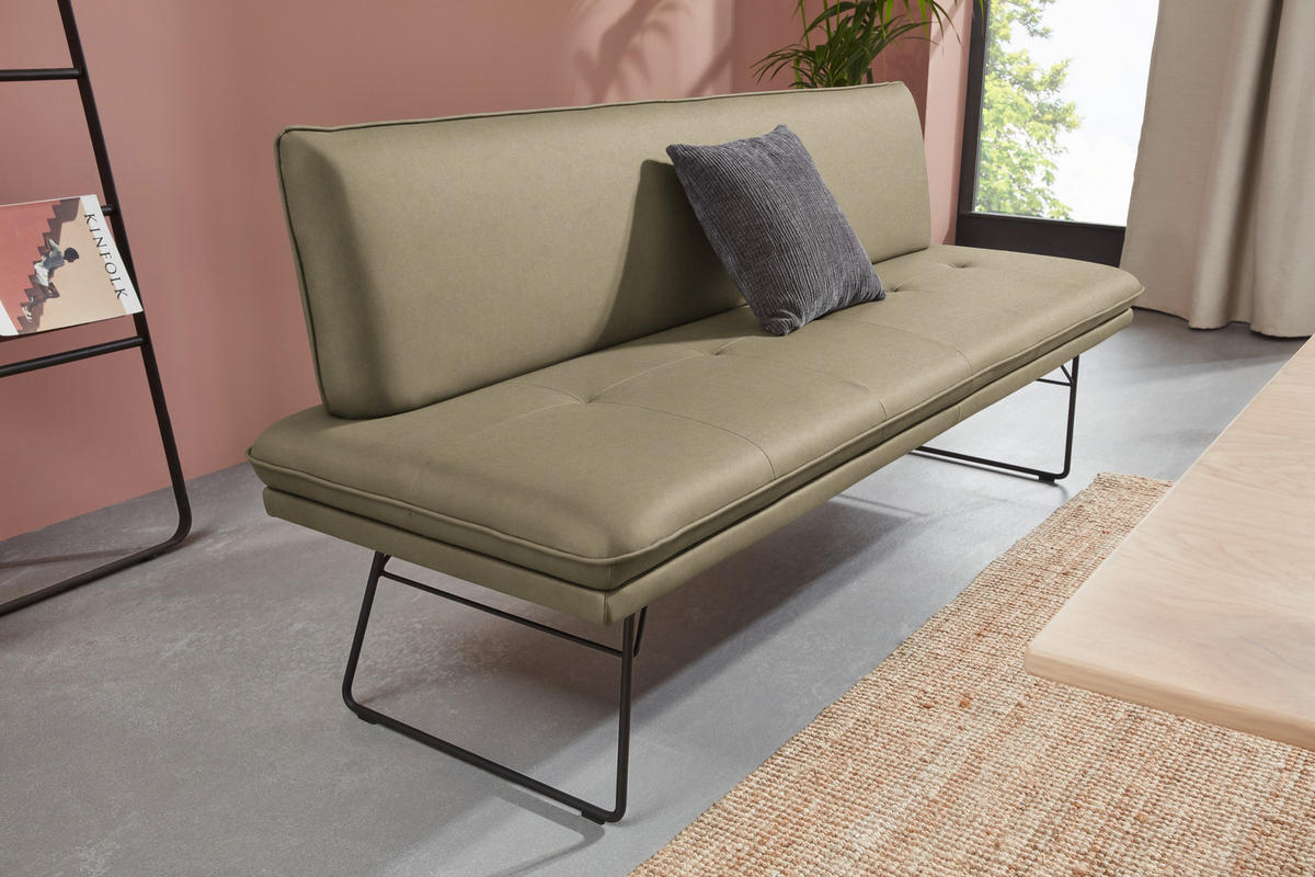 SITZBANK in Metall, Textil Grün, Schwarz  - Schwarz/Grün, Design, Textil/Metall (195/87/65cm) - Dieter Knoll