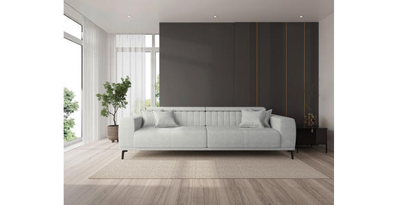 BIGSOFA Webstoff Naturfarben  - Schwarz/Naturfarben, KONVENTIONELL, Textil/Metall (280/80/113cm) - Carryhome