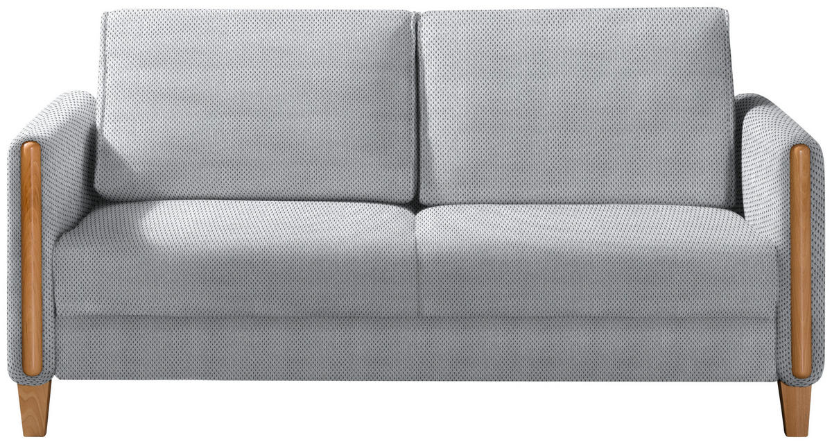 SCHLAFSOFA in Holz, Textil Buchefarben, Hellgrau  - Buchefarben/Hellgrau, Design, Holz/Textil (174/88/104cm) - Niels Andersson