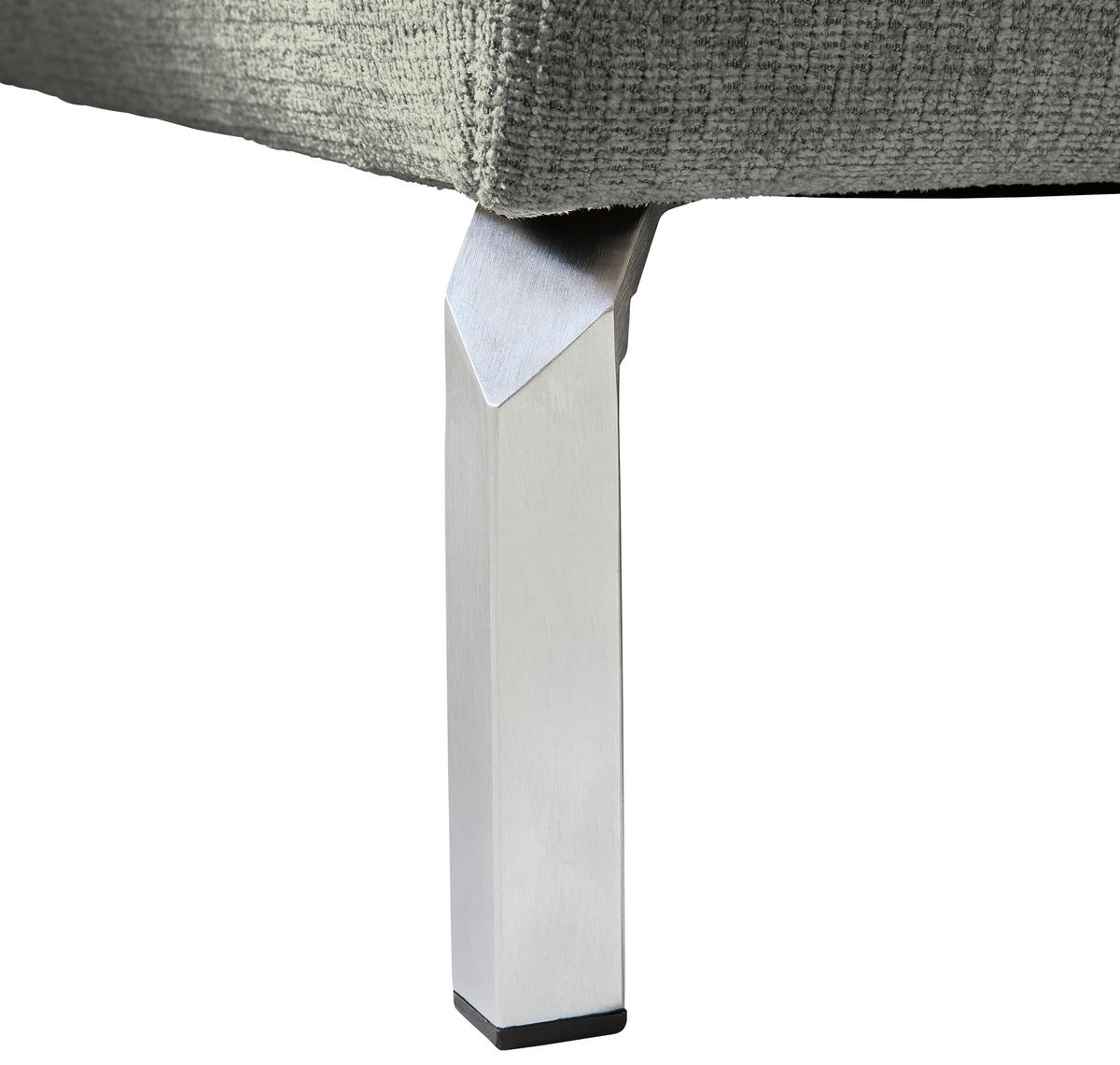 ECKSOFA Dunkelgrau Flachgewebe  - Chromfarben/Dunkelgrau, KONVENTIONELL, Textil/Metall (282/224cm) - Hom`in