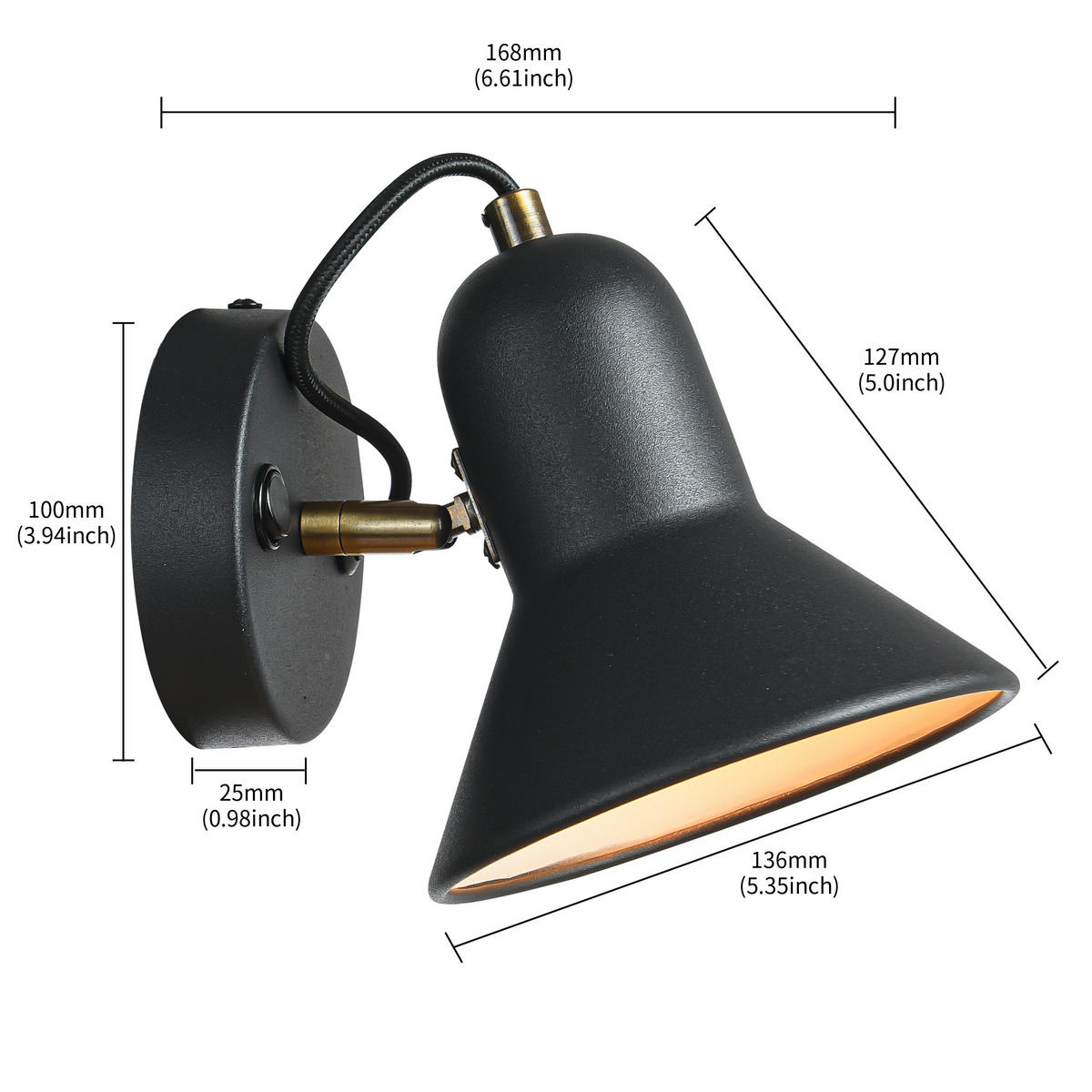 VÄGGLAMPA Astama   - svart, Basics, metall (16.6/13.6/16.6cm)