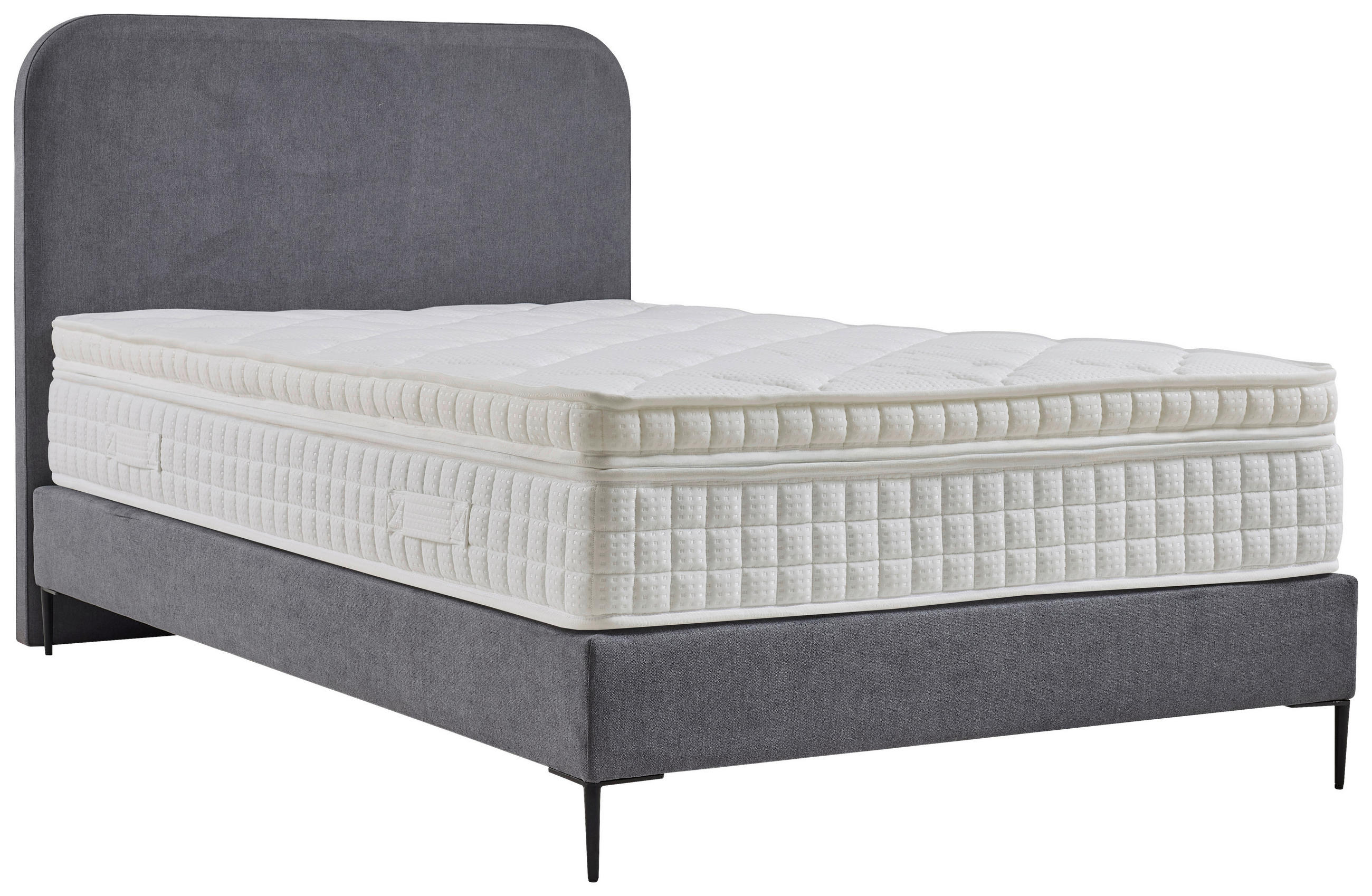 BOXSPRINGOVÁ POSTEĽ, 120/200 cm, sivá - čierna/sivá, Modern, kov/kompozitné drevo (120/200cm) - MID.YOU