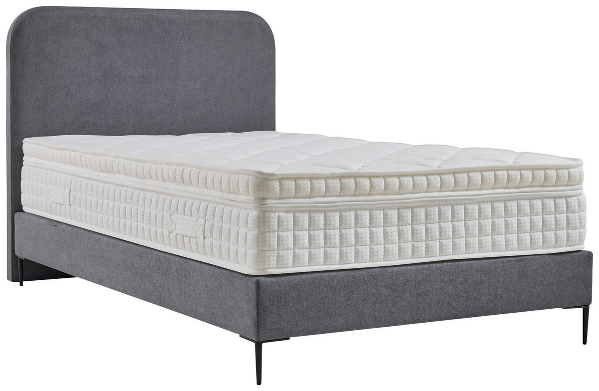 BOXSPRINGOVÁ POSTEĽ, 120/200 cm, sivá - čierna/sivá, Modern, kov/kompozitné drevo (120/200cm) - MID.YOU