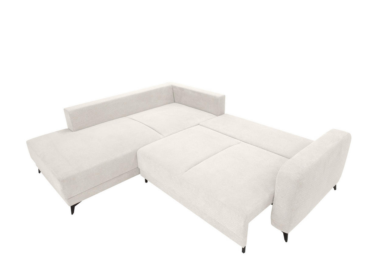 ECKSOFA CORTEZ Creme  - Creme/Schwarz, Design, Textil/Metall (215/260cm) - MID.YOU