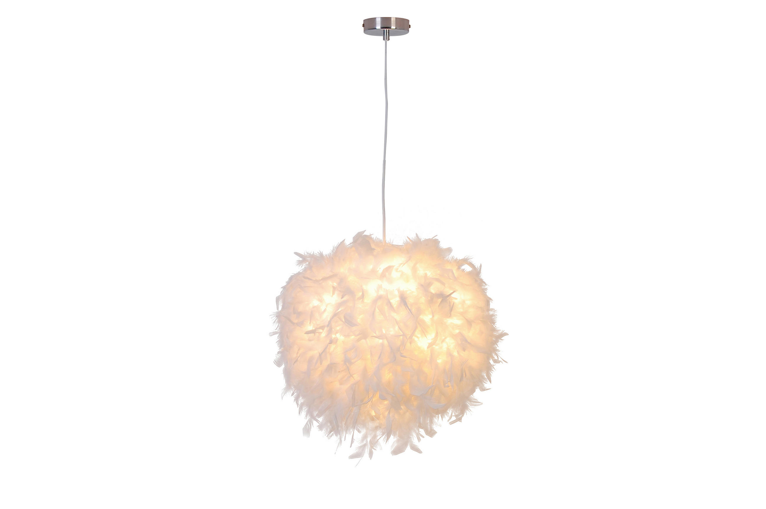 HÄNGELEUCHTE 45/145 cm   - Weiß, Trend, Kunststoff/Fell (45/145cm) - Novel