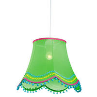 PENDELLAMPA Arlekin 35/35/90 cm  - ljusgrön, Trend, textil/plast (35/35/90cm)