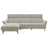 ECKSOFA Musterring Naturfarben Webstoff Kopfteilverstellung  - Schwarz/Naturfarben, Design, Textil/Metall (177/275cm) - Musterring