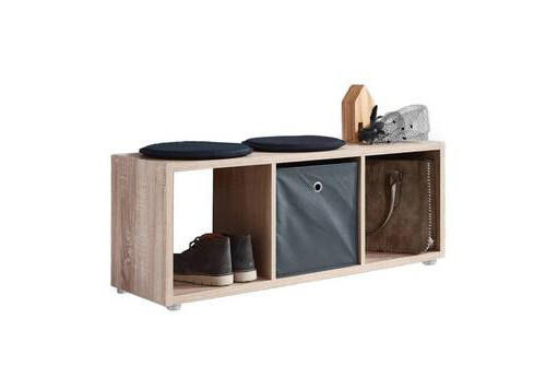 STANDREGAL Sonoma Eiche  - Silberfarben/Sonoma Eiche, MODERN, Holzwerkstoff/Kunststoff (37,5/108,5/33cm) - MID.YOU