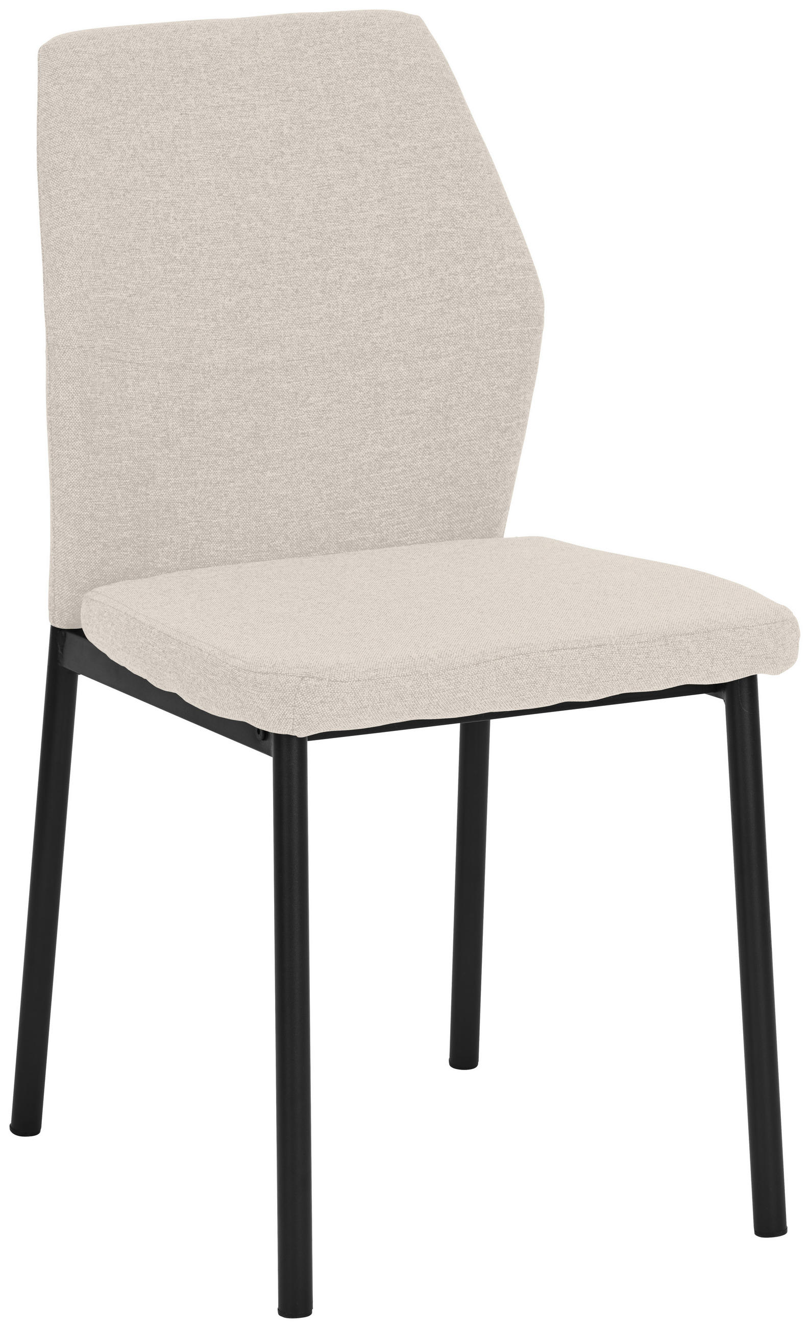 STUHL  in Stahl Webstoff Metall, Textil  - Beige/Schwarz, MODERN, Textil/Metall (46/86/53cm) - MID.YOU
