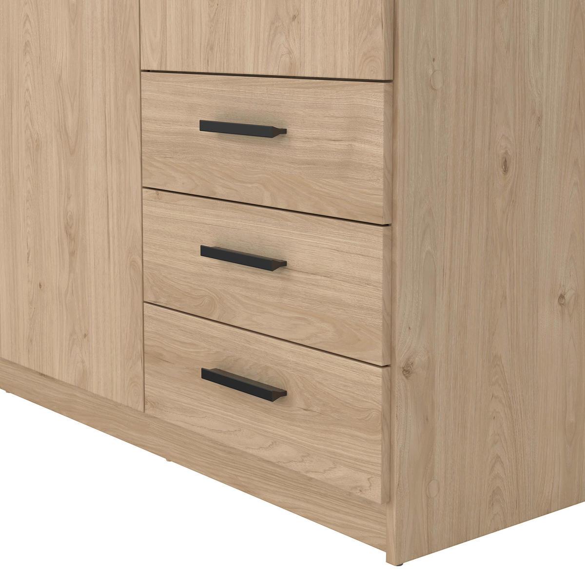 KLEIDERSCHRANK in Eichefarben  - Eichefarben/Schwarz, Basics, Holzwerkstoff/Metall (147/200/49,8cm) - MID.YOU