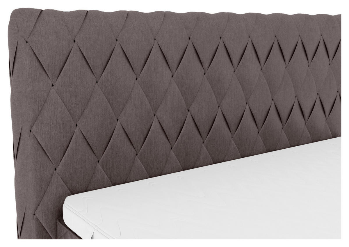 BOXSPRINGBETT 180/200 cm  in Anthrazit  - Anthrazit/Schwarz, Design, Textil/Metall (180/200cm) - Boxxx