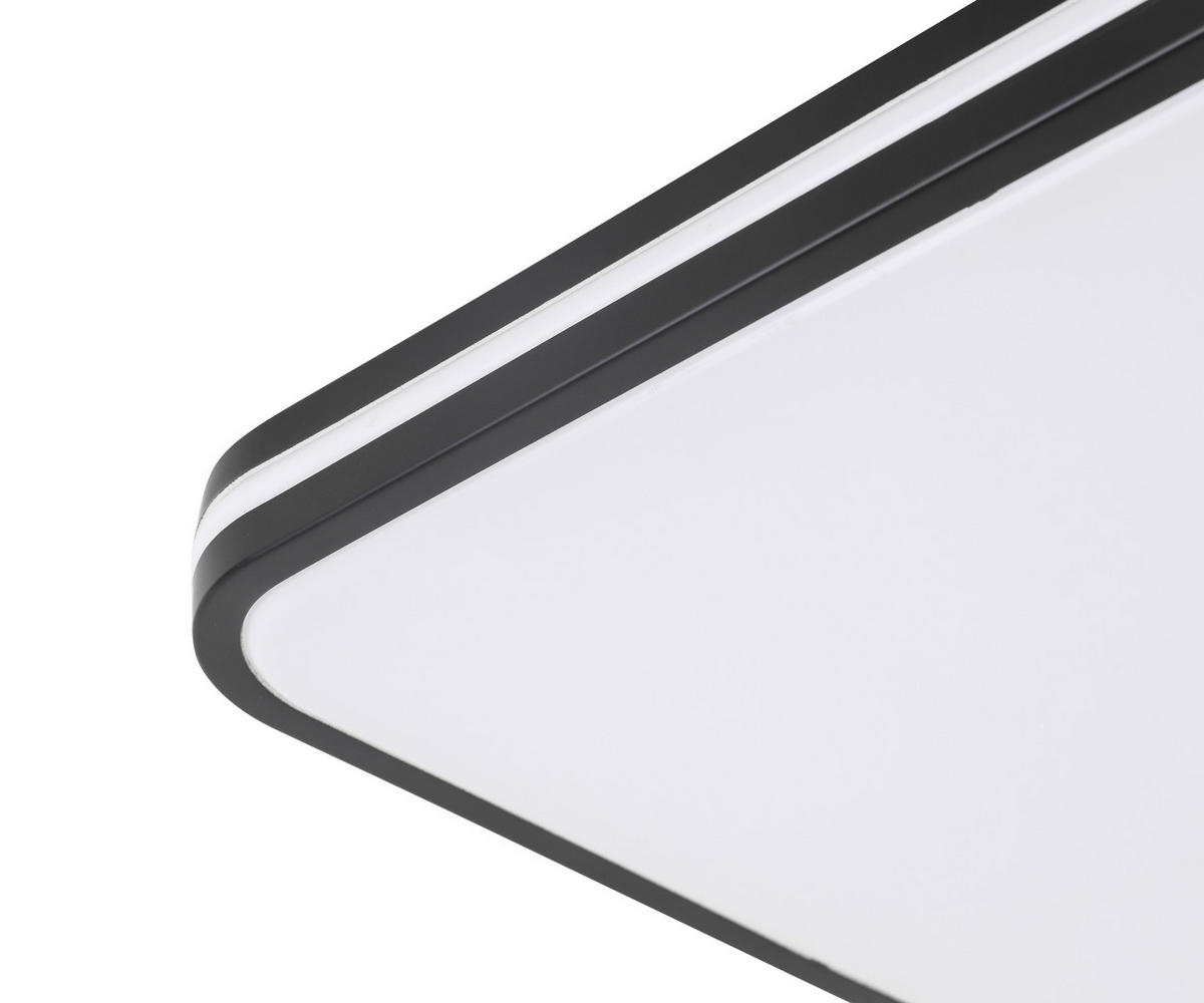 LED MENNYEZETI LÁMPA - fekete/fehér, Basics, műanyag/fém (43/43/5,5cm) - Novel