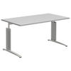 SCHREIBTISCH 140/80/70-82 cm  in Grau, Alufarben  - Alufarben/Grau, KONVENTIONELL, Holzwerkstoff/Metall (140/80/70-82cm) - Moderano