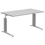 SCHREIBTISCH 140/80/70-82 cm  in Alufarben, Grau  - Alufarben/Grau, KONVENTIONELL, Holzwerkstoff/Metall (140/80/70-82cm) - Moderano