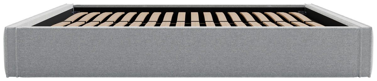 POLSTERBETT 120/200 cm,  in Hellgrau, Lattenrost, Bettkasten,  - Hellgrau/Schwarz, Design, Holz/Textil (120/200cm) - Chameo