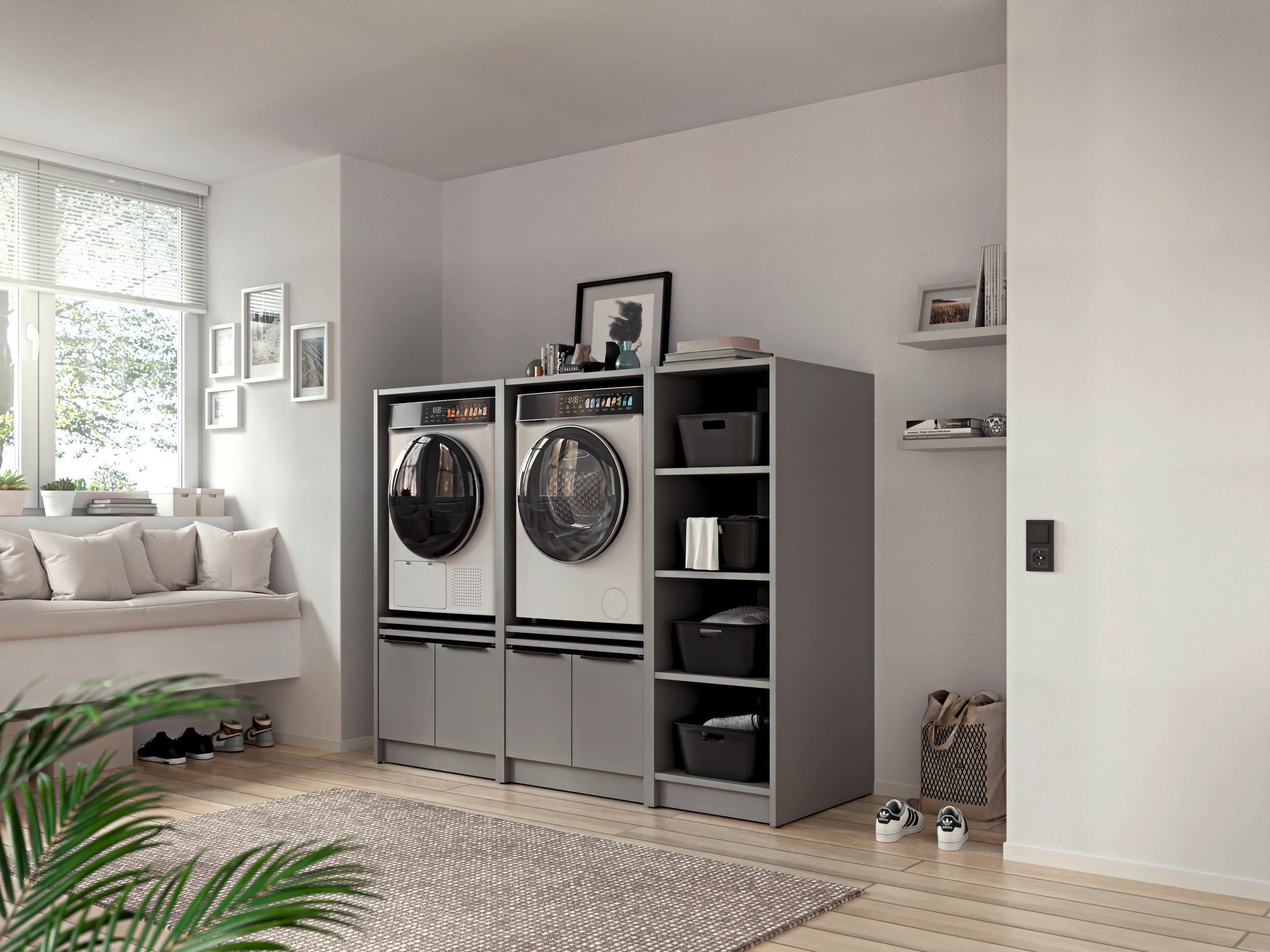 MEHRZWECKSCHRANK 50/150/68 cm  - Eichefarben/Schwarz, Basics, Holzwerkstoff/Kunststoff (50/150/68cm) - MID.YOU