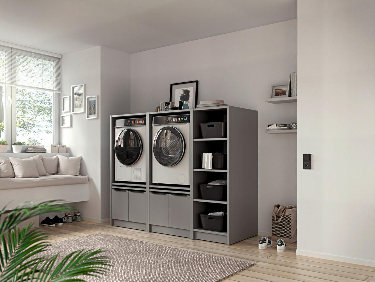 MEHRZWECKSCHRANK 50/150/68 cm  - gris/couleur de chêne, Basics, matière synthétique/matériau de bois (50/150/68cm) - MID.YOU