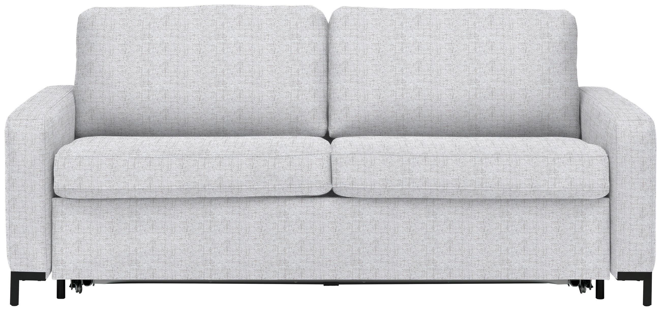 SCHLAFSOFA Webstoff Hellgrau  - Hellgrau/Schwarz, KONVENTIONELL, Textil/Metall (187/84/97cm) - Livetastic