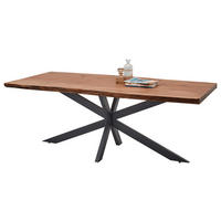 ESSTISCH in Holz 200/100/76,5 cm  - Schwarz/Akaziefarben, Konventionell, Holz/Metall (200/100/76,5cm) - Livetastic