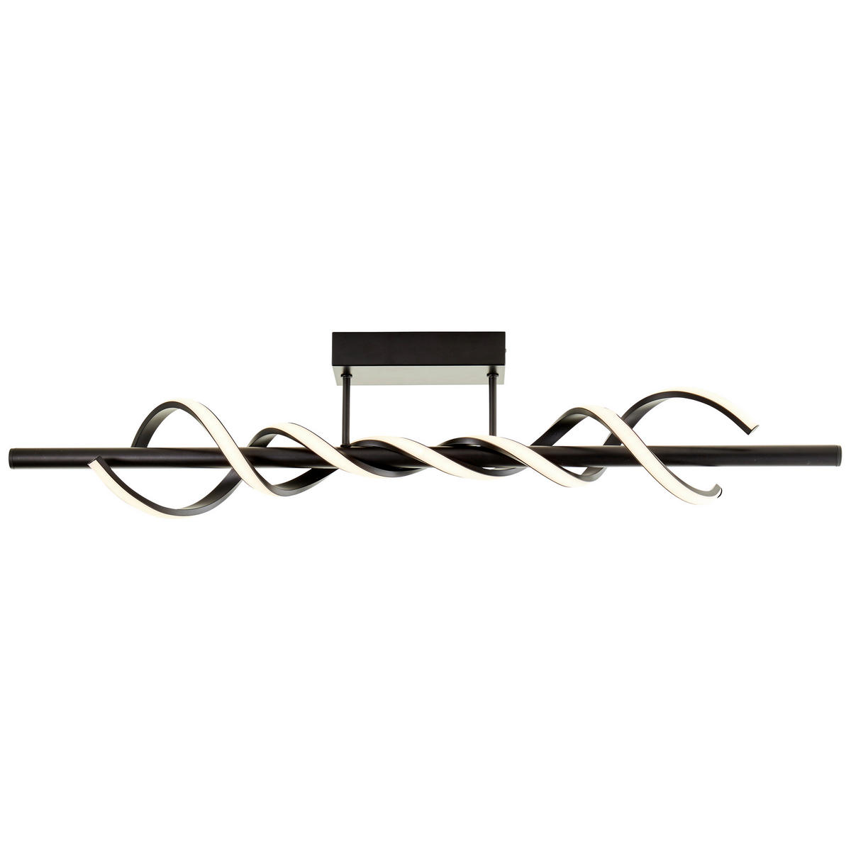 LED-DECKENLEUCHTE     - Schwarz, Design, Kunststoff/Metall (95,5/20/18cm) - Brilliant