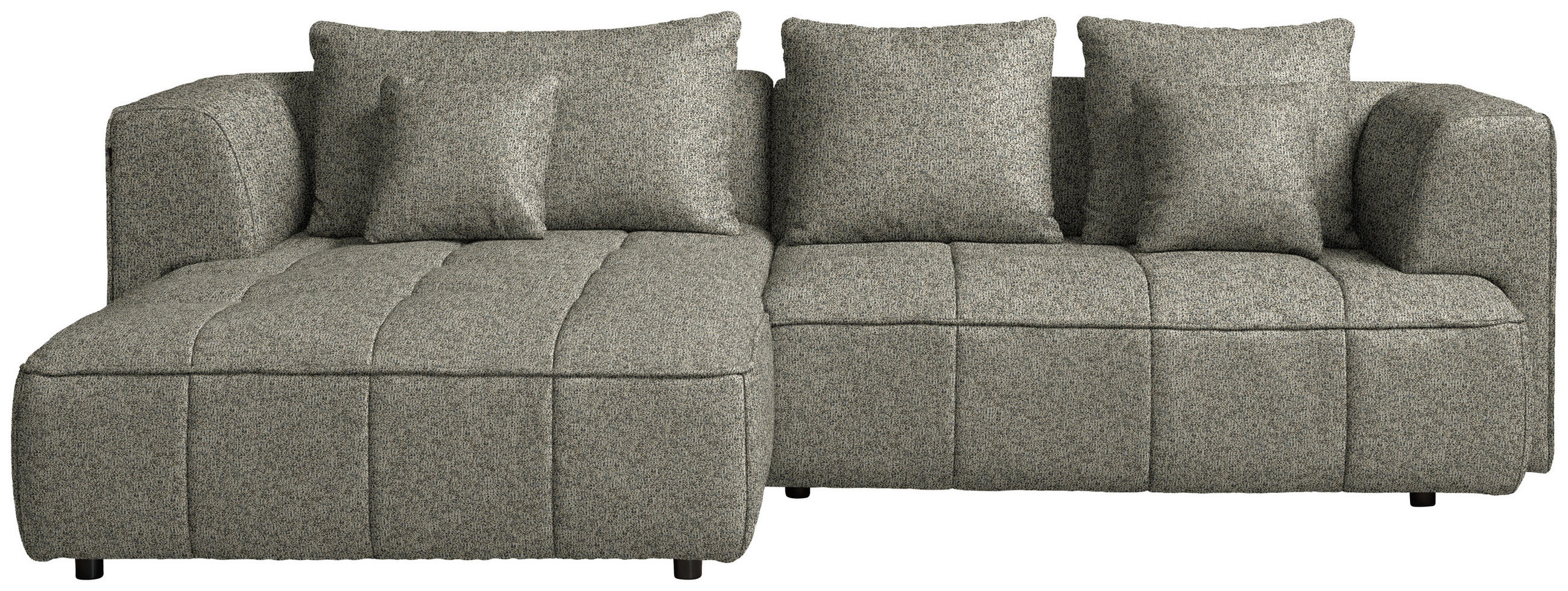 ECKSOFA Webstoff Beige  - Beige/Schwarz, Design, Kunststoff/Textil (188/288cm) - Welnova