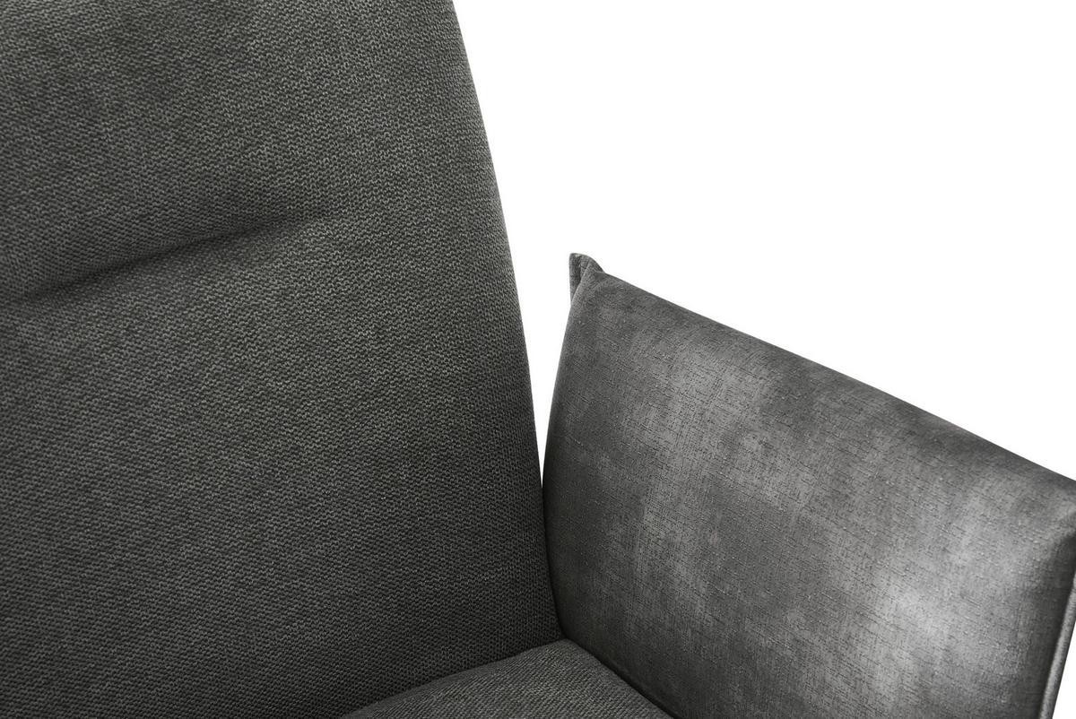 ARMLEHNSTUHL  in Eisen Struktur  - Schwarz/Grau, MODERN, Holz/Textil (64/87,5/63cm) - Livetastic