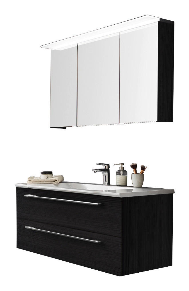 BADRUM 120 cm  - vit/svart, Design, trämaterial/sten (120cm)