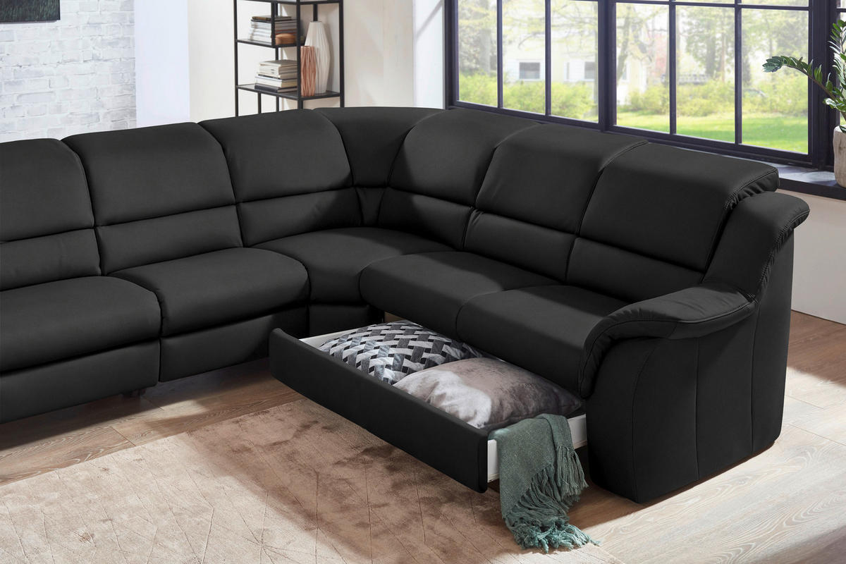 ECKSOFA  in Echtleder Anthrazit  324/260 cm  - Chromfarben/Anthrazit, KONVENTIONELL, Leder/Kunststoff (324/260cm) - Cantus