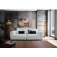 BIGSOFA in Samt Grau, Silberfarben  - Silberfarben/Schwarz, MODERN, Kunststoff/Textil (260/70/122cm) - Carryhome