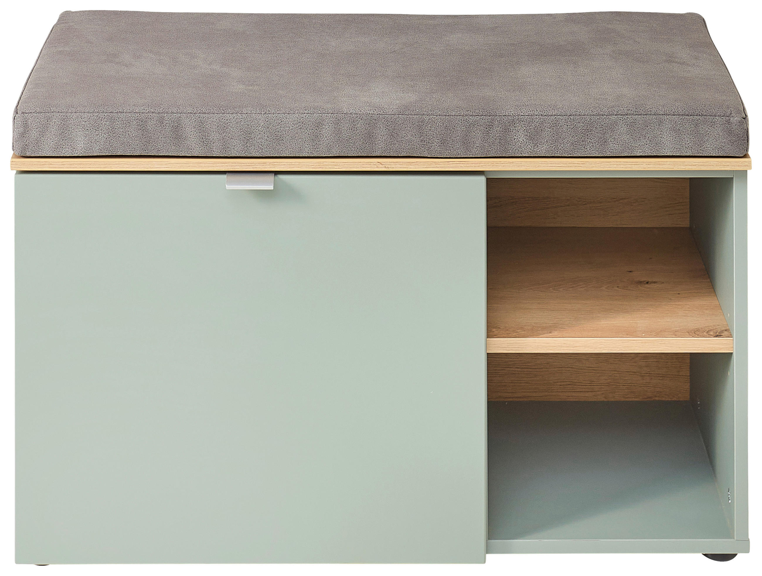 GARDEROBENBANK Bari  in 78/50/38 cm  - Schilfgrün/Silberfarben, Design, Holzwerkstoff/Kunststoff (78/50/38cm) - Xora