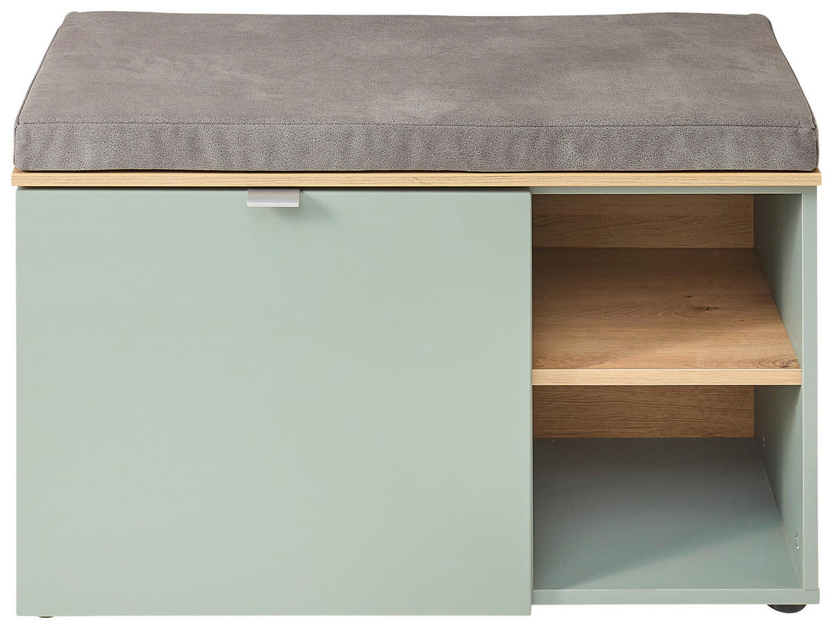 LAVICA DO PREDSIENE, 78/50/38 cm - čierna/trstinovozelená, Design, kov/kompozitné drevo (78/50/38cm) - Xora