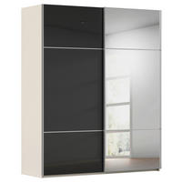 SCHWEBETÜRENSCHRANK in Schwarz, Champagner  - Champagner/Alufarben, KONVENTIONELL, Glas/Holzwerkstoff (162/223/68cm) - Novel