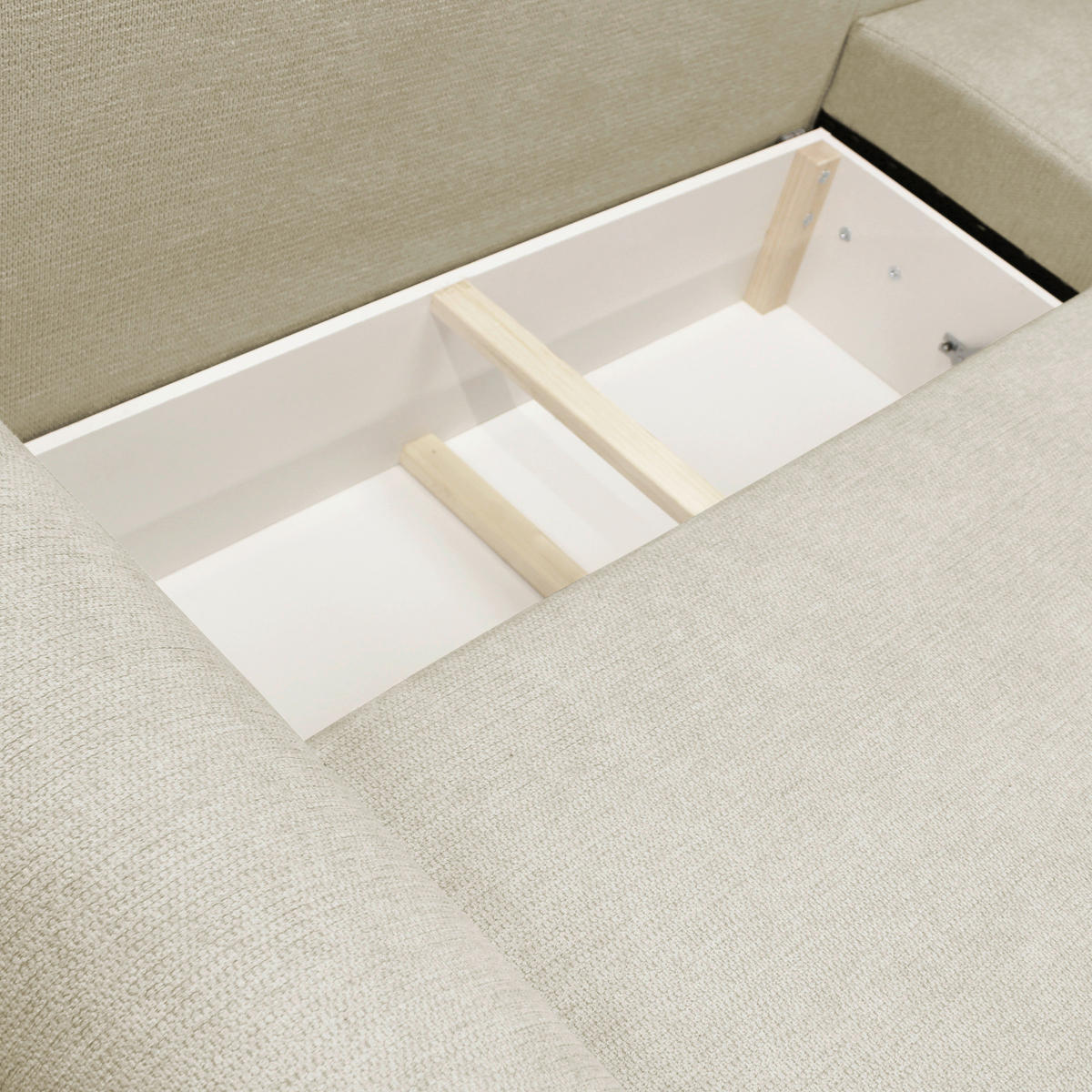 ECKSOFA Beige Struktur  - Beige/Schwarz, Design, Kunststoff/Textil (250/160cm) - MID.YOU