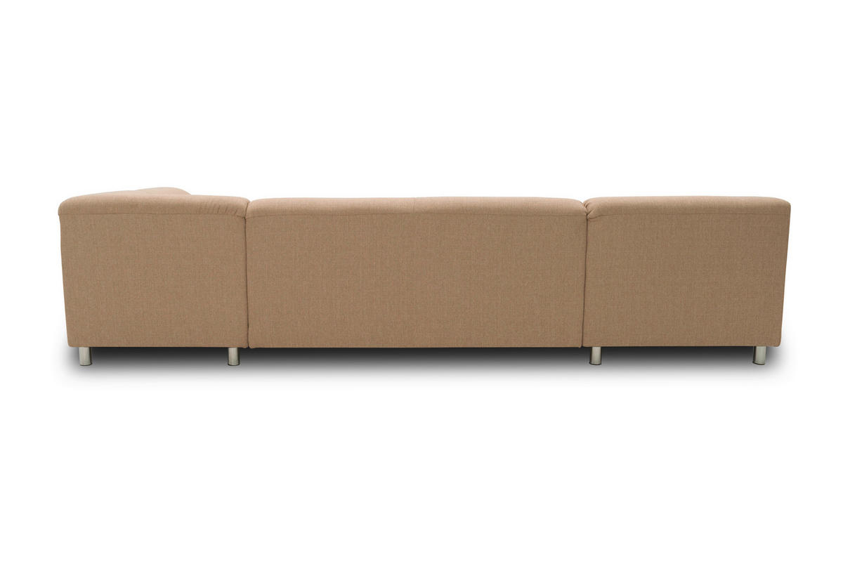 WOHNLANDSCHAFT Beige Webstoff  - Chromfarben/Beige, KONVENTIONELL, Textil/Metall (150/308/194cm) - MID.YOU