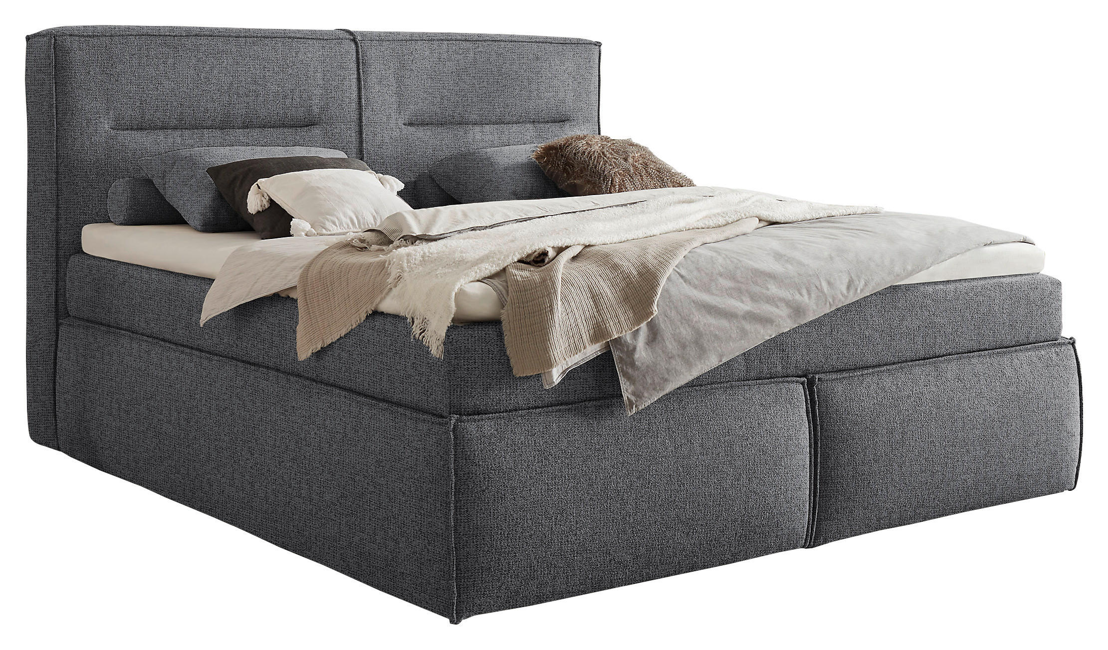 BOXSPRINGBETT 200/220 cm  in Anthrazit  - Anthrazit, MODERN, Holzwerkstoff/Kunststoff (200/220cm) - MID.YOU