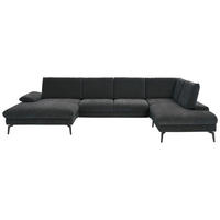 WOHNLANDSCHAFT in Webstoff Anthrazit  - Anthrazit/Schwarz, Design, Textil/Metall (157/354/208cm) - Dieter Knoll