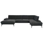 WOHNLANDSCHAFT Dieter Knoll in Webstoff Anthrazit  - Anthrazit/Schwarz, Design, Textil/Metall (157/354/208cm) - Dieter Knoll