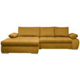 ECKSOFA  in Flachgewebe Gelb  173/294 cm  - Chromfarben/Gelb, Design, Kunststoff/Textil (173/294cm) - Carryhome