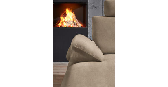 WOHNLANDSCHAFT in Velours Hellbraun - Hellbraun/Schwarz, Design, Textil/Metall (180/344/208cm) - Dieter Knoll