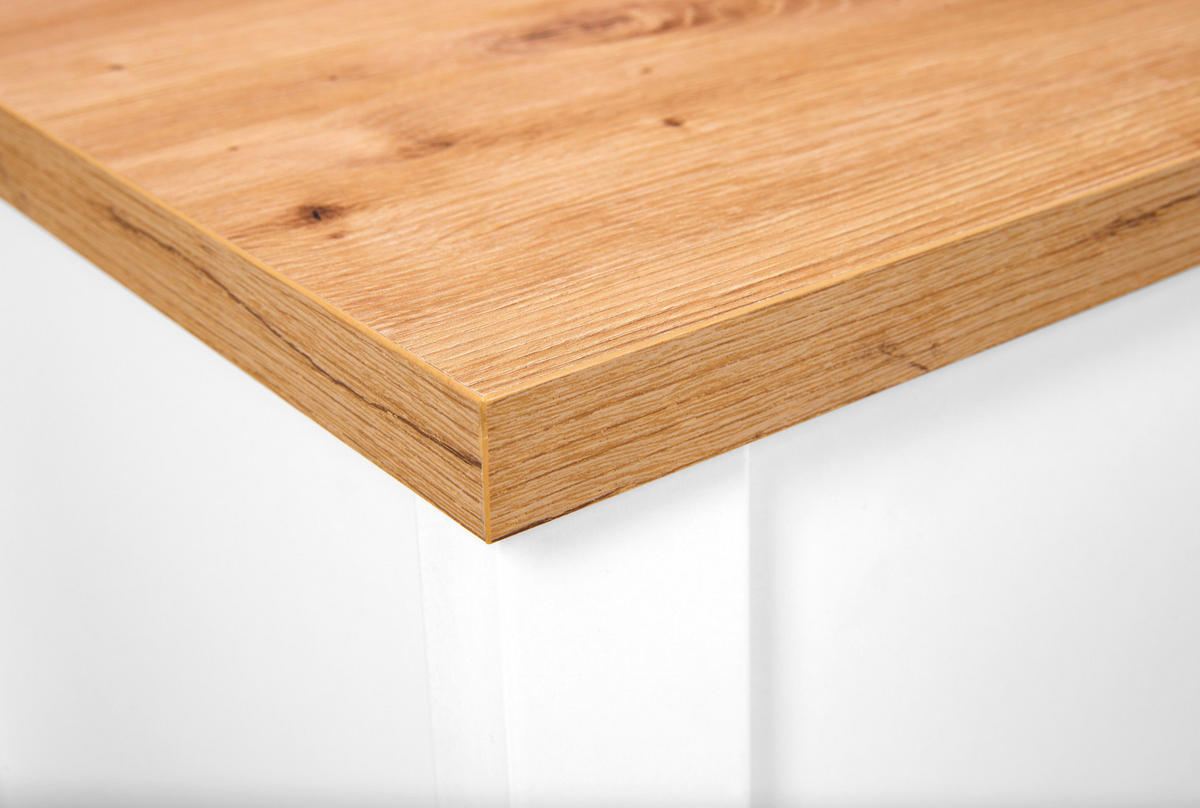 KOMODA   148/92/45 cm   bijela, hrast Artisan  - bijela/srebrne boje, Romantično / ladanjski, drvni materijal/metal (148/92/45cm)