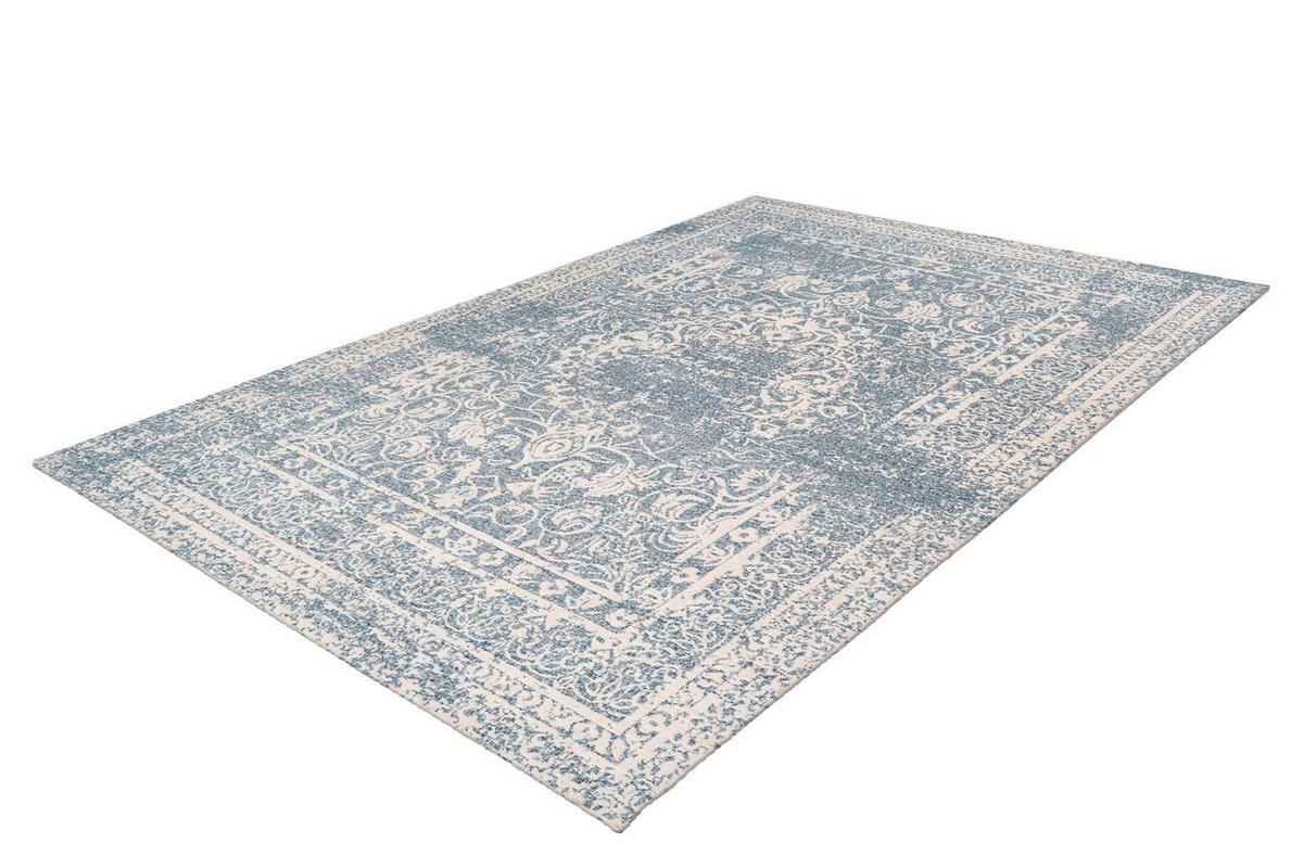 LÄUFER 80/150 cm Iglesia 425 Creme / Blau  - Blau/Creme, KONVENTIONELL, Textil (80/150cm)