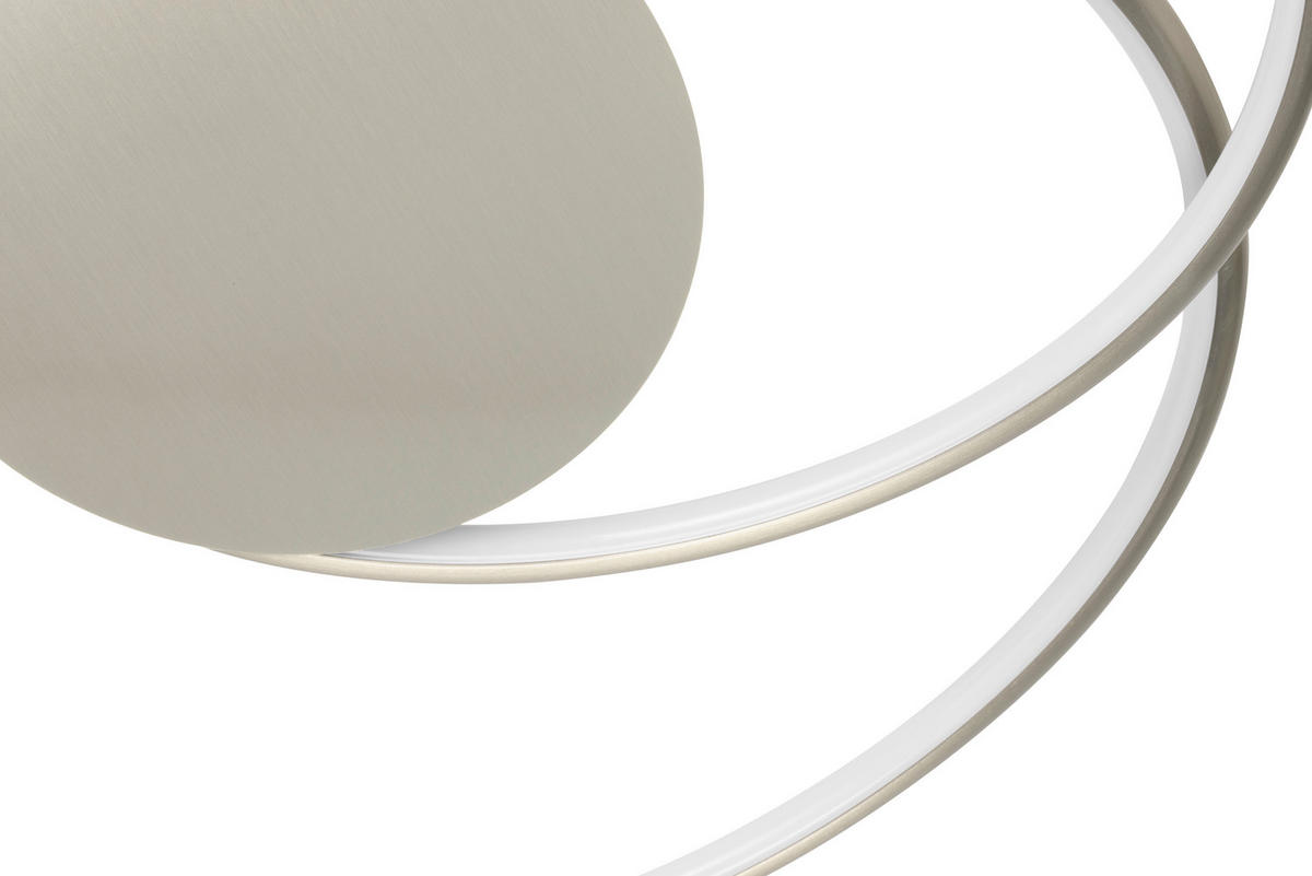 LED-DECKENLEUCHTE Birmingham 45/8 cm   - Nickelfarben, LIFESTYLE, Kunststoff/Metall (45/8cm) - Novel