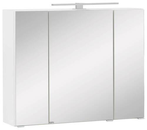 SPIEGELSCHRANK 80/64/20 cm - Chromfarben/Weiß, KONVENTIONELL, Glas/Holzwerkstoff (80/64/20cm) - Held